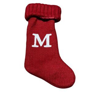 Red Wondershop Christmas Stocking With White M Letter Monogram Acrylic